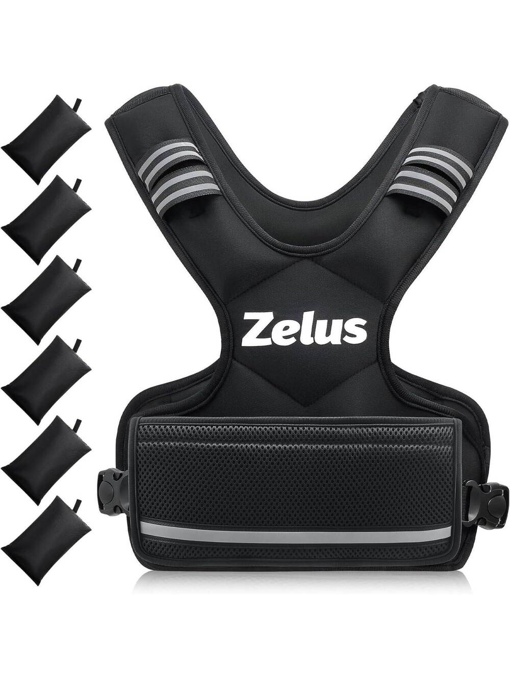 ZELUS Adjustable Weighted Vest, Black, 4-10 lb, exercise vest, strengthening